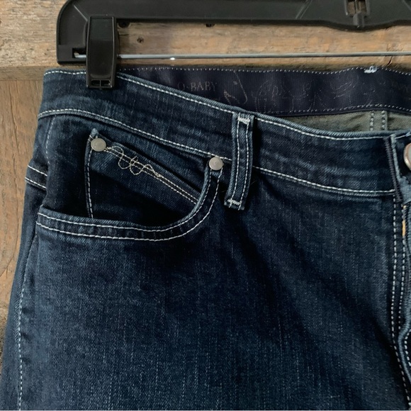 Women’s 13/14 x 34 WRANGLER Q BABY Dark Blue Jeans Bootcut Embellished - Picture 4 of 16